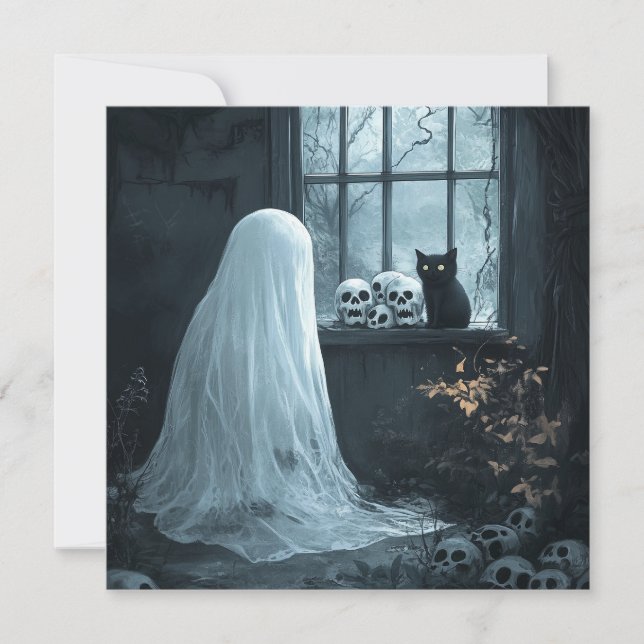 Halloween Ghost, Cat  and Skuls (Front)