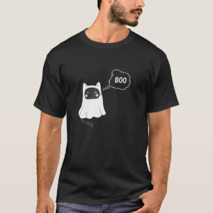 Halloween Ghost Cat Shirt Funny Boo Last Minute Co