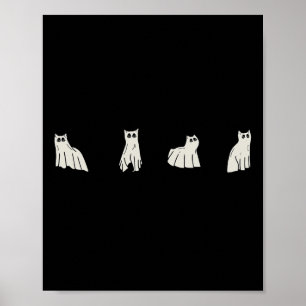 Halloween Ghost Cats Cute Cats In Ghost Costumes F Poster