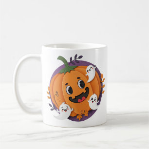 Halloween Ghost Chase Pumpkin Spooky Season Coffee Mug