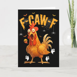 Halloween Ghost Chicken F-caw-f Card