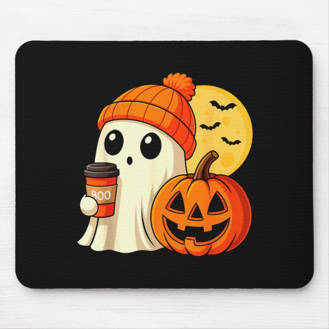 Halloween Ghost Coffee Pumpkin Soky Season Women K Mouse Pad (Front)