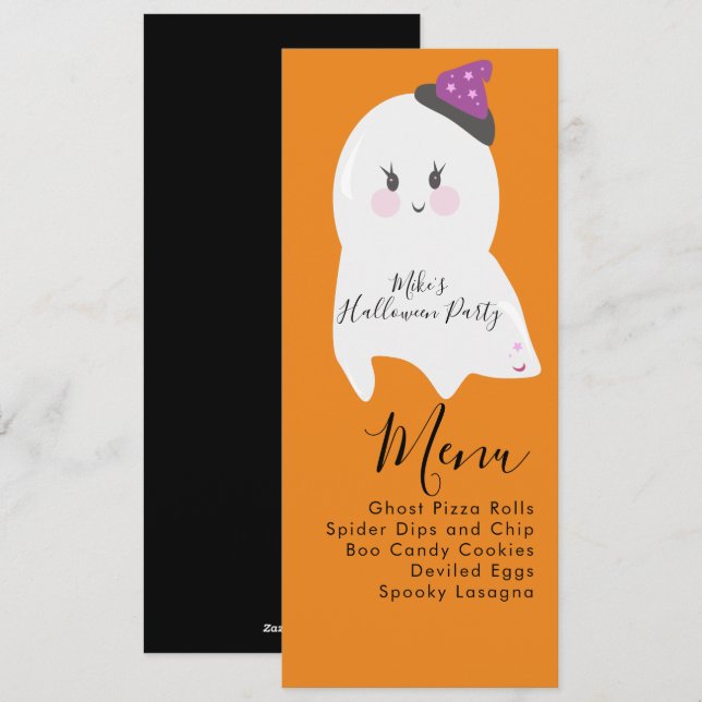 Halloween Ghost Costume Party  Menu (Front/Back)