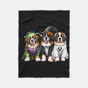 Halloween Ghost Costume Witch Dog Saint Bernard St Fleece Blanket