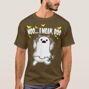 Halloween Ghost Cow, Moo I Mean Boo, Pumpkin Seaso T-Shirt
