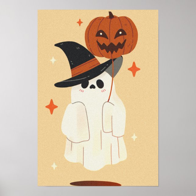 halloween ghost cute poster (Front)