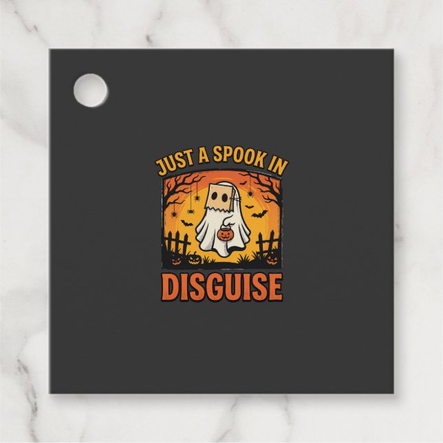 Halloween Ghost Disguise Favour Tags (Front)