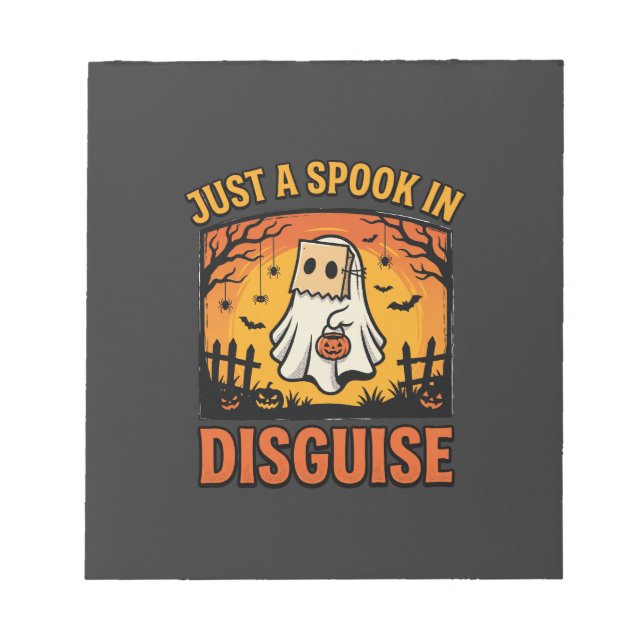 Halloween Ghost Disguise Notepad (Front)