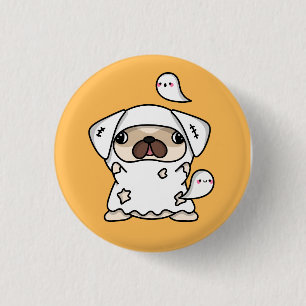 Halloween Ghost Dog 1 Inch Round Button