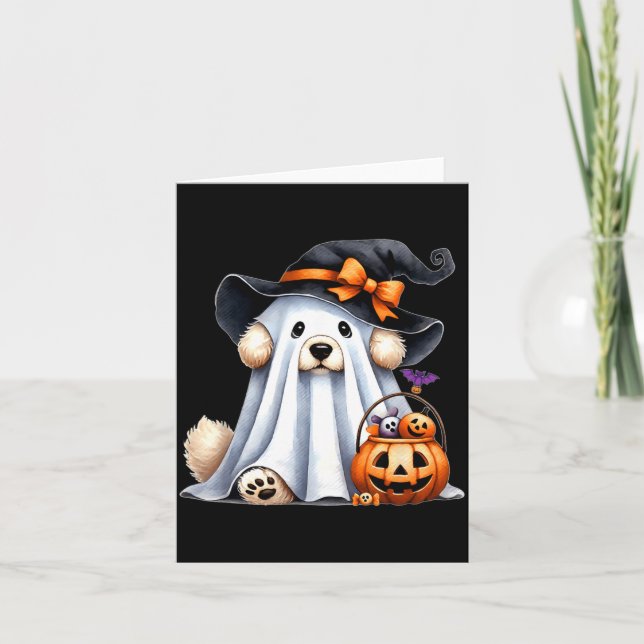 Halloween Ghost Dog Card (Front)