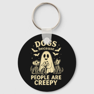 Halloween Ghost Dog Costume Dogs Because People Keychain