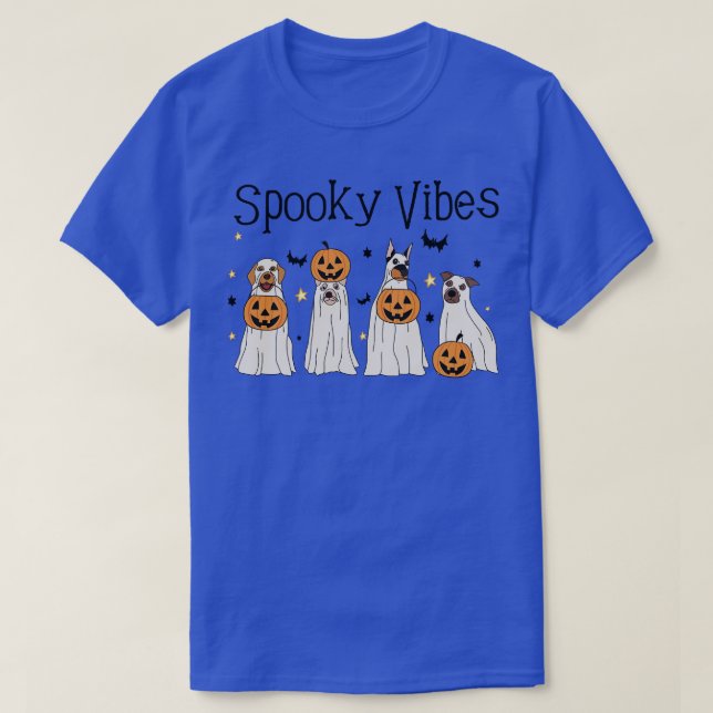 Halloween Ghost Dog Funny T-Shirt (Design Front)