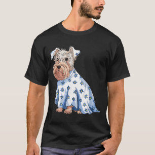 Halloween Ghost Dog With Flowers Funny Halloween T-Shirt