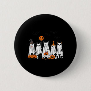 Halloween Ghost Dogs Cute Pumpkin Cartoon Design 2 Inch Round Button