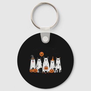 Halloween Ghost Dogs Cute Pumpkin Cartoon Design Keychain