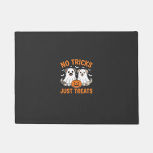 Halloween Ghost Dogs No Tricks Just Treats Design_ Doormat