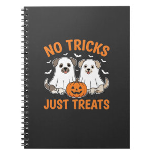 Halloween Ghost Dogs No Tricks Just Treats Design_ Notebook