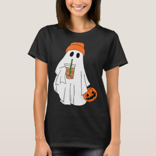 Halloween Ghost Drinking Coffee Ghost Ice Coffee M T-Shirt