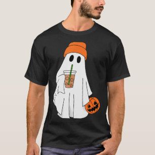 Halloween Ghost Drinking Coffee Ghost Ice Coffee M T-Shirt