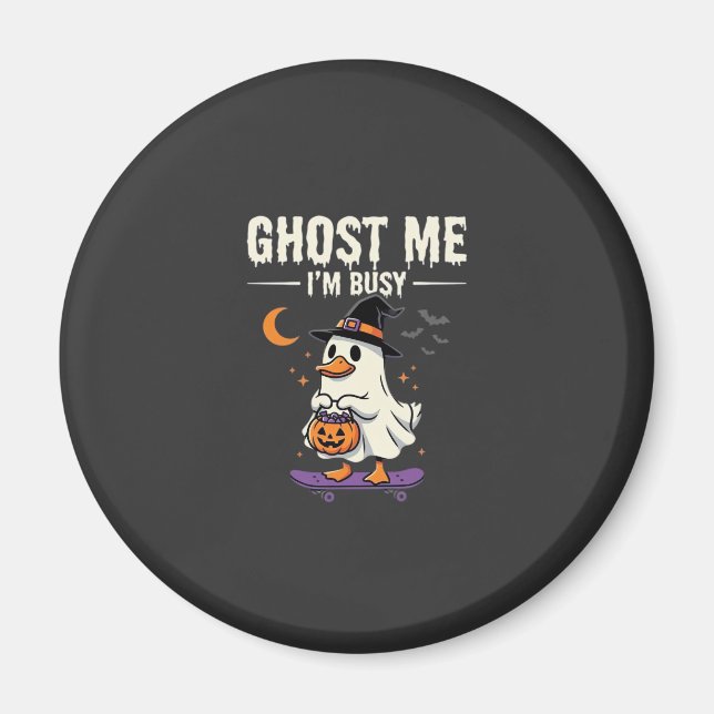 Halloween Ghost Duck Skateboard Design_1 Magnet (Front)