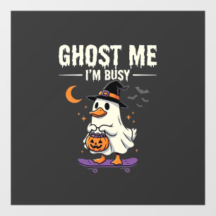 Halloween Ghost Duck Skateboard Design_1 Window Cling