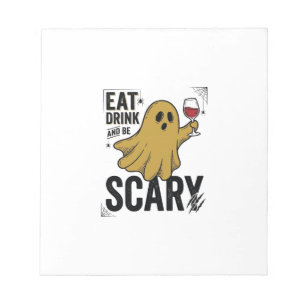 Halloween Ghost Eat Drink And Be Scary Vintage_1 Notepad