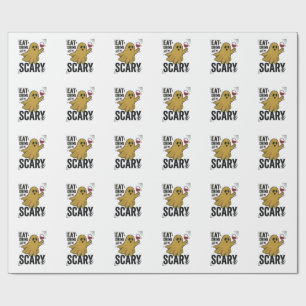 Halloween Ghost Eat Drink And Be Scary Vintage_1 Wrapping Paper