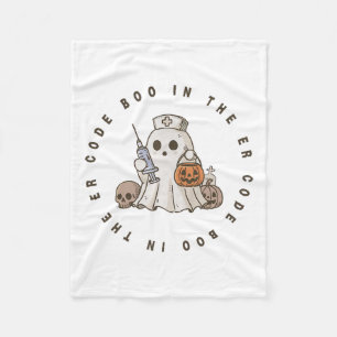 Halloween Ghost Emergency Department Emergency Roo Fleece Blanket