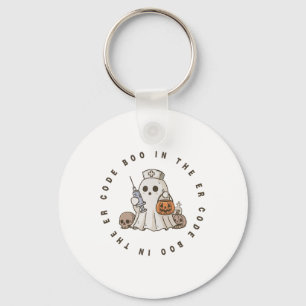 Halloween Ghost Emergency Department Emergency Roo Keychain