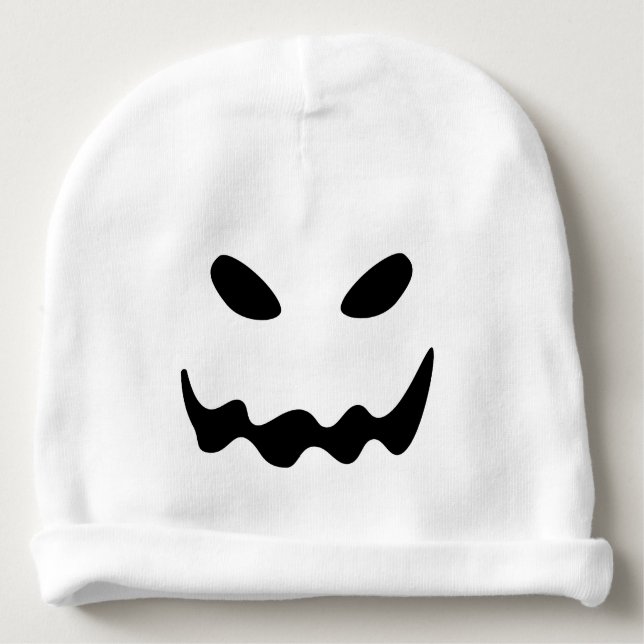 Halloween Ghost Face Baby Beanie (Front)