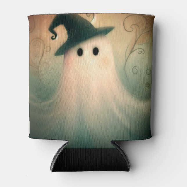 Halloween/Ghost/Fall/Whimsical Ornament Can Cooler (Front)