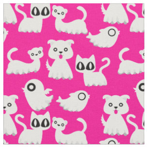 halloween ghost ferret dog pink fabric