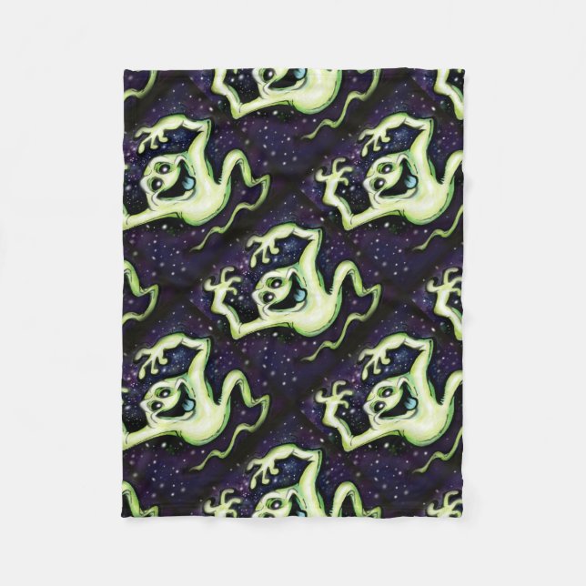 Halloween Ghost Fleece Blanket (Front)