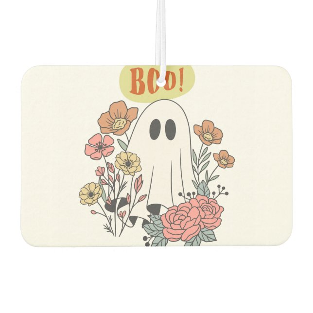 Halloween Ghost Floral Air Freshener (Front)