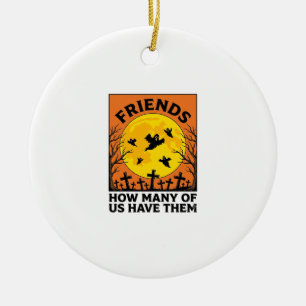 Halloween Ghost Friends Funny Vintage Horror_1 Ceramic Ornament