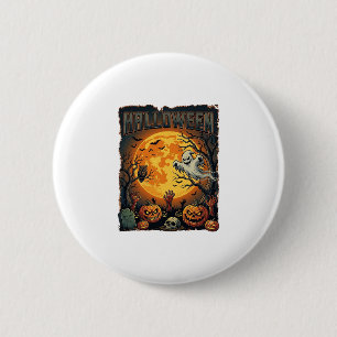 Halloween Ghost Full Moon Jack Lanterns Zombie Han 2 Inch Round Button