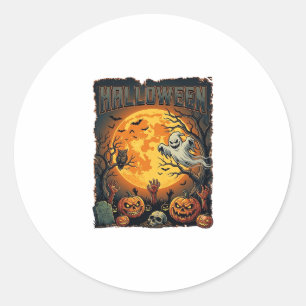 Halloween Ghost Full Moon Jack Lanterns Zombie Han Classic Round Sticker