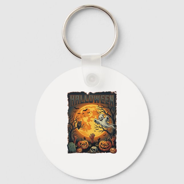Halloween Ghost Full Moon Jack Lanterns Zombie Han Keychain (Front)