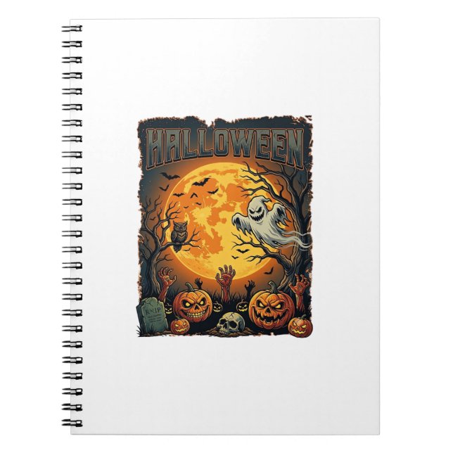 Halloween Ghost Full Moon Jack Lanterns Zombie Han Notebook (Front)