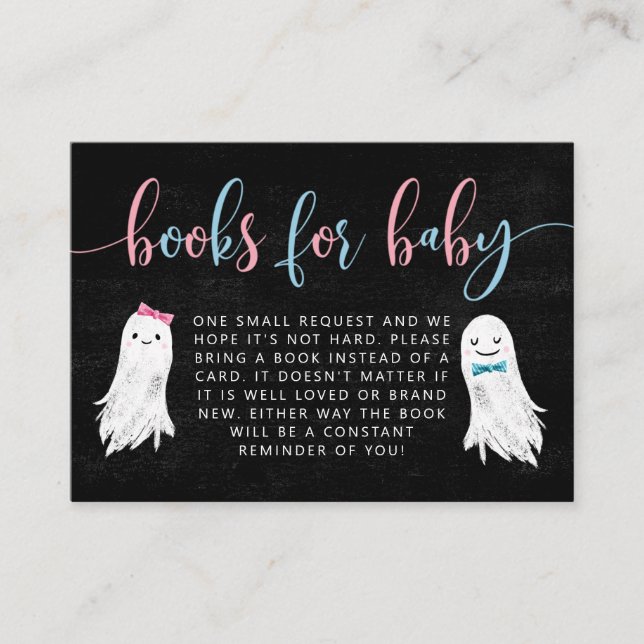 Halloween Ghost Gender Reveal Book Request  Enclosure Card (Front)