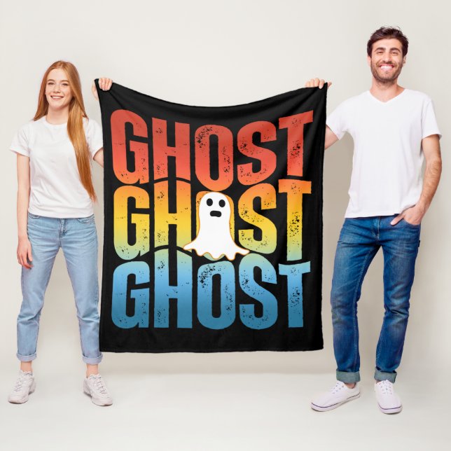 HALLOWEEN GHOST GHOST GHOST FLEECE BLANKET (In Situ)