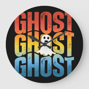 HALLOWEEN GHOST GHOST GHOST LARGE CLOCK