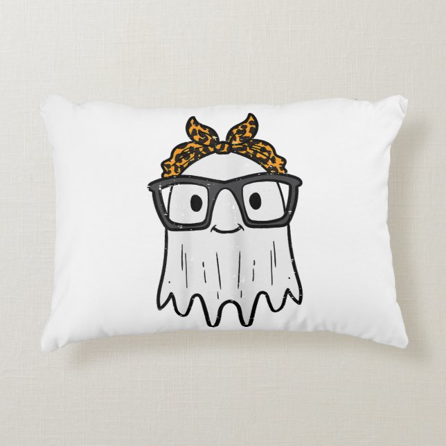 Halloween Ghost Glasses Cute Accent Pillow (Front)
