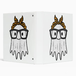 Halloween Ghost Glasses Cute Binder