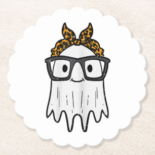 Halloween Ghost Glasses Cute Paper Coaster