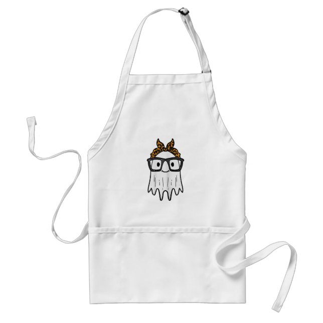 Halloween Ghost Glasses Cute Standard Apron (Front)