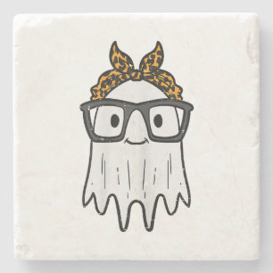 Halloween Ghost Glasses Cute Stone Coaster