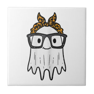 Halloween Ghost Glasses Cute Tile