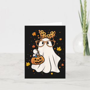 Halloween Ghost Gles Cute Leopard Ndana Girl Women Card
