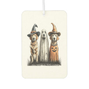 Halloween Ghost Golden Retriever Dog Air Freshener
